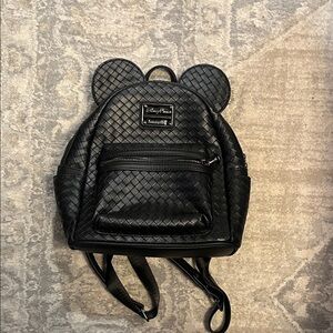 Loungefly Black Woven Backpack with Ears